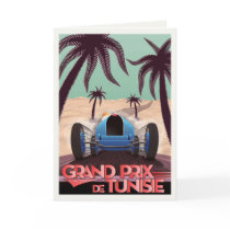 Greeting Card With Vintage Racing Poster