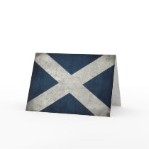 Greeting Card with Vintage Scottish Flag