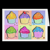 Greeting Cards - Pop Art Cupcakes cards