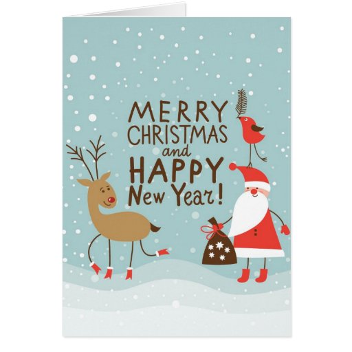 Greeting Christmas and New Year card | Zazzle