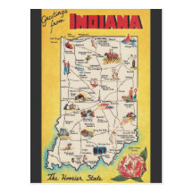 Greeting from Indiana vintage postcard