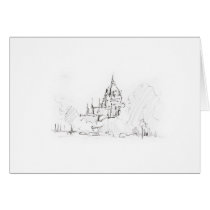 Greeting map design Hanover city hall pencil Greeting Card