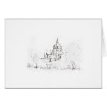 Greeting map design Hanover city hall pencil Greeting Card