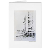 Greeting map design Hanover landscape pencil Card