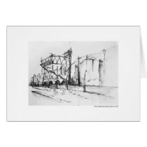 Greeting map design Hanover landscape pencil Cards