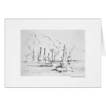 Greeting map design Hanover landscape pencil Cards