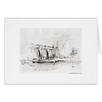 Greeting map design Hanover landscape pencil Cards