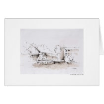 Greeting map design Hanover landscape pencil Cards
