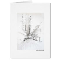 Greeting map design Hanover landscape pencil Greeting Card