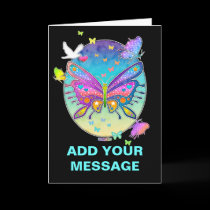 Greeting, Note Card - BUTTERFLY POP ART cards