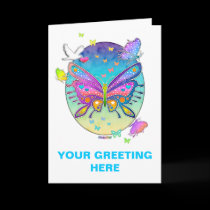 Greeting, Note Card - BUTTERFLY POP ART cards