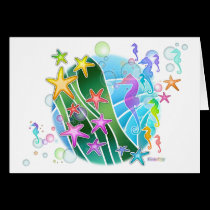 Greeting, Note Card - Under The Sea Pop Art cards