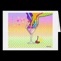 Greeting or Note Cards - Maxxed Pop Art Martini cards