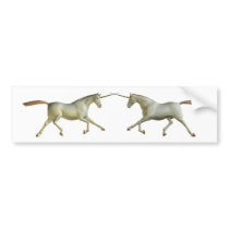 Greeting Unicorns Bumper Sticker bumper stickers by turtlepig Greeting Unicorns Bumper Sticker bumper stickers