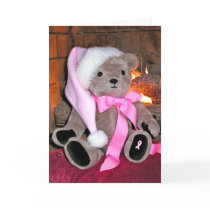 GreetingCard-Breast Cancer Teddy  Bear