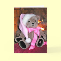 GreetingCard-Breast Cancer Teddy  Bear