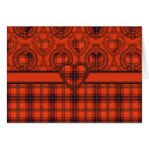 Greetings Card Scottish Tartan Heart Wemyss