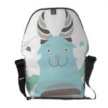 Greetings from a friendly blue monster messenger bags