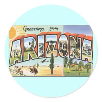 Greetings from Arizona Round Sticker