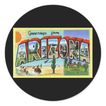 Greetings from Arizona Round Stickers