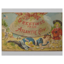 Greetings From Atlantic City, Vintage Flyer Design