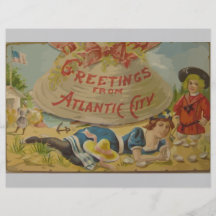 Greetings From Atlantic City, Vintage Flyer Design