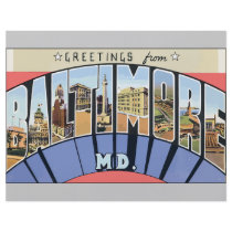 Greetings From Baltimore Md., Vintage Personalized Flyer