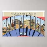 Greetings From Baltimore Md., Vintage Posters