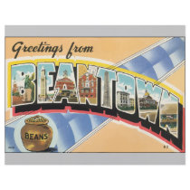 Greetings From Beantown Beans, Vintage Personalized Flyer
