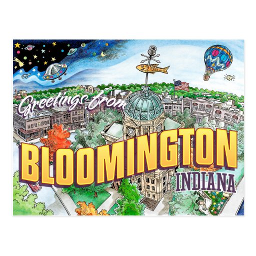 Greetings from Bloomington Indiana (postcard) Postcard Zazzle