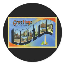 Greetings from Boston Massachusetts Round Sticker