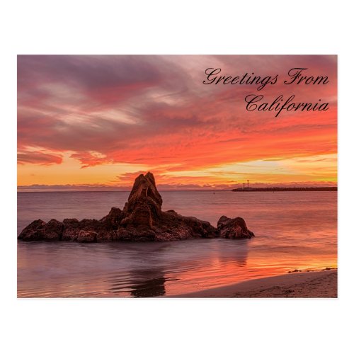 Greetings From California Beach Postcard