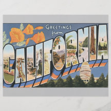 Greetings From California, Vintage Full Color Flyer