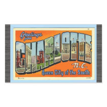 Greetings From Charlotte N.C. , Vintage Rectangle Stickers