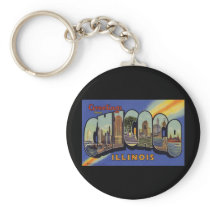 Greetings from Chicago Illinois Keychain