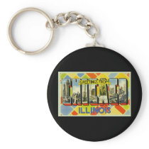 Greetings from Chicago Illinois Key Chain