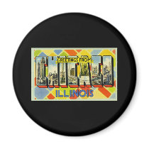 Greetings from Chicago Illinois Refrigerator Magnets