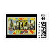 Greetings from Chicago Illinois Stamps