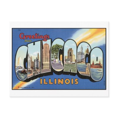 Greetings From Chicago Vintage Postcard by vintagegiftmall