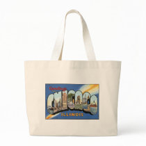 Greetings From Chicago Vintage Postcard bags