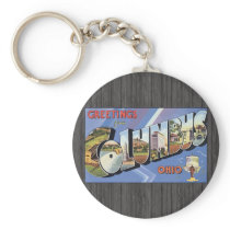 Greetings From Columbus Ohio, Vintage Key Chain