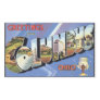 Greetings From Columbus Ohio, Vintage Rectangular Sticker