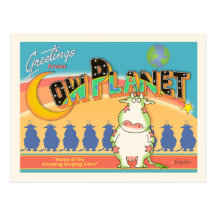 GREETINGS FROM COW PLANET POSTCARDS