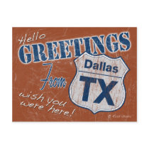 Greetings from Dallas Texas Postcard