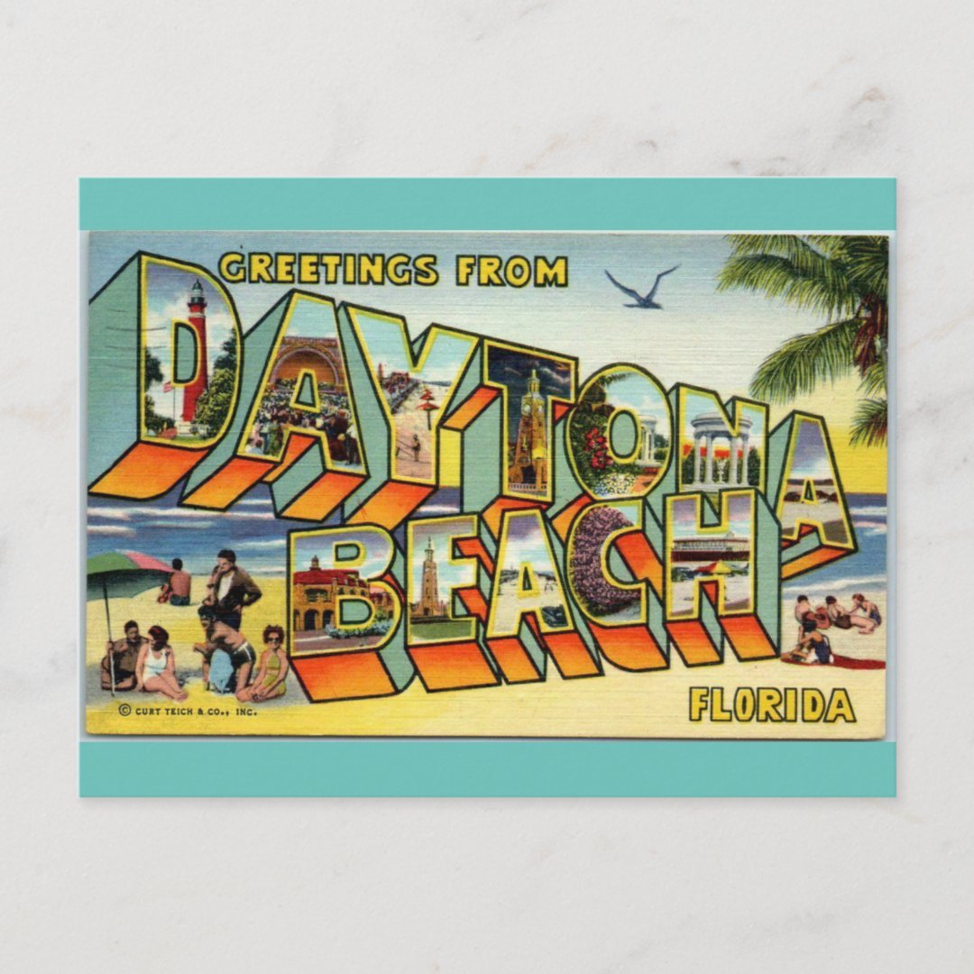 Greetings From Daytona Beach Florida Travel Postcard Zazzle