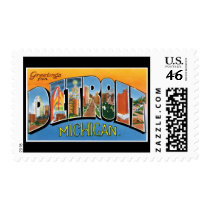 Greetings from Detroit Michigan Postage Stamp