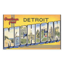 Greetings From Detroit Michigan, Vintage Sticker