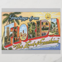 Greetings From Florida "The Land Of Sunshine", Vin Flyer Design