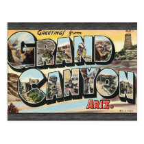 Greetings From Grand Canyon Ariz., Vintage Postcard