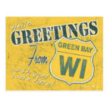 Greetings from Green Bay Wisconsin Postcard